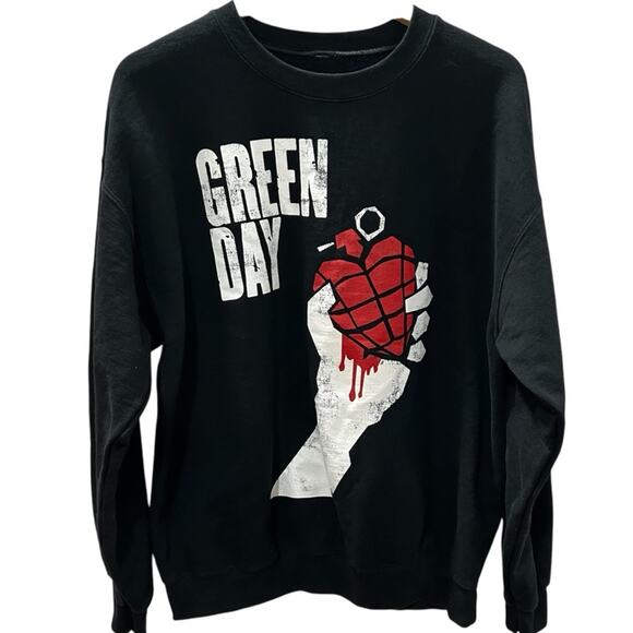 Green day black crewneck sweater mens size large - Picture 1 of 6